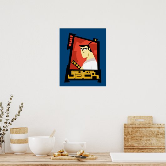 Poster Samurai Jack Souriant Futuristic Frame Graphic (Cuisine)