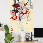 Poster Samurai Lady Hangaku 1885 (Bureau à domicile)