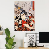 Poster Samurai porte un Motif crânien (Bureau à domicile)