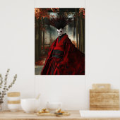 Poster Samurai Surréaliste En Rouge | Art numérique (Cuisine)