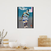 Poster Samurai tenant un Katana, Tsukioka Yoshitoshi (Cuisine)