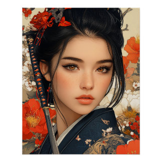 Poster Samurai Woman, Samurai Warrior Woman