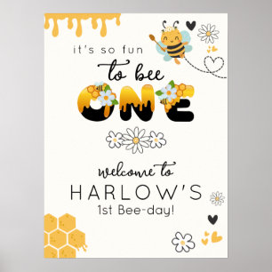 Poster S'amuser à être un 1er anniversaire Bienvenue pann