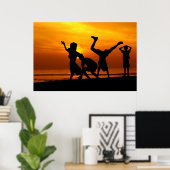 Poster S'Amuser Au Coucher Du Soleil (Bureau à domicile)