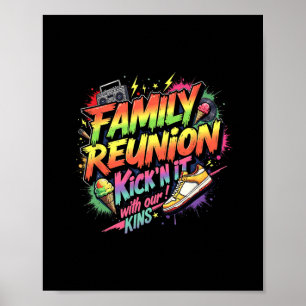 Poster S'amuser avec la réunion de famille noire des Kins