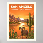 Poster San Angelo Texas vintage (Devant)