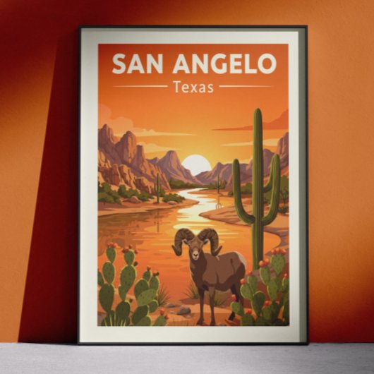 Poster San Angelo Texas vintage