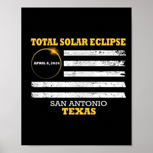 Poster San Antonio 2024 Solar Eclipse 2024 040824 Eclipse (Devant)