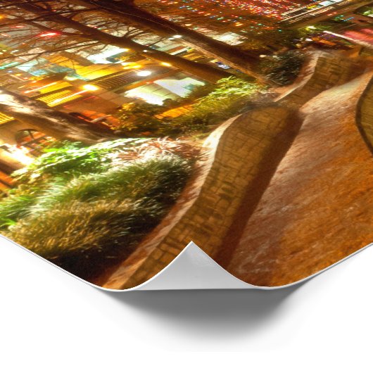 Poster San Antonio Riverwalk à l'affiche de Noël (Coin)