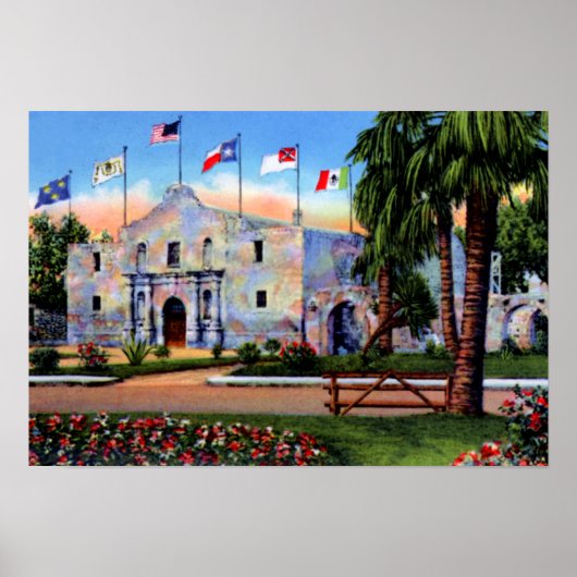 Poster San Antonio Texas Alamo (Devant)