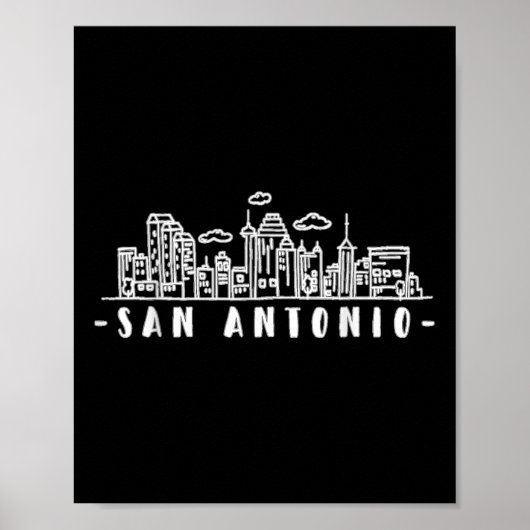 Poster San Antonio Texas Skyline Tx Pride (Devant)