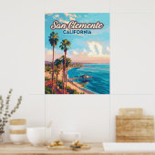 Poster San Clemente California Beach Orange County Retro (Cuisine)