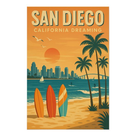 Poster San Diego - California Dreaming (Devant)
