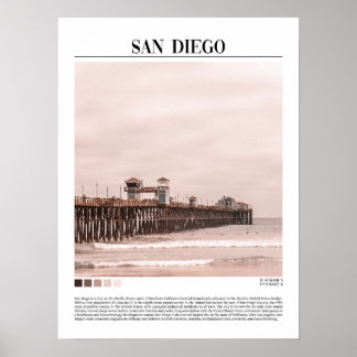 Poster San Diego California USA Minimalist Wart
