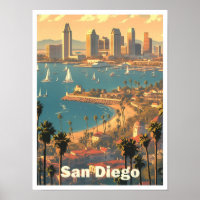 San Diego California USA Vintage voyage d'art