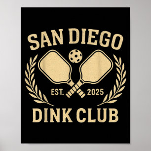 Poster San diego californie club athlétique de pickleball