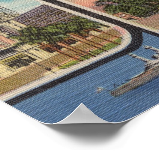 Poster San Diego, Californie - Grandes Lettres Scènes 2 (Coin)