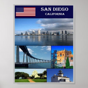 Poster San Diego - Mosaic - États-Unis -