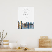 Poster San Diego Skyline Wedding Welcome Sign (Cuisine)