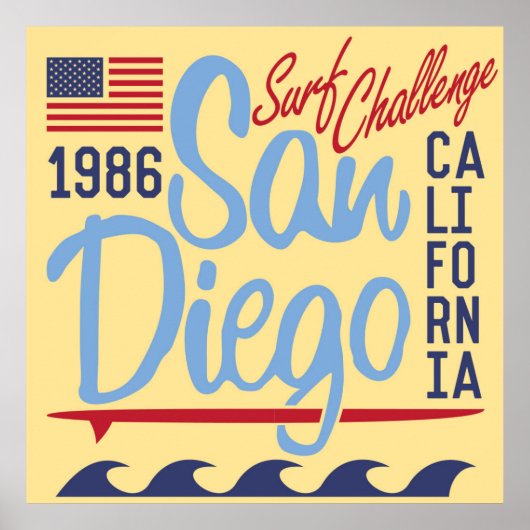 Poster San Diego Surf Challenge 1986 (Devant)