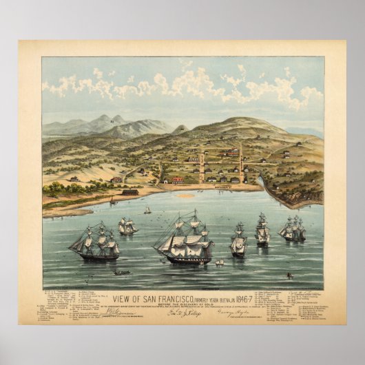 Poster San Francisco, 1847 (Bosqui) BigMapBlog.com (Devant)