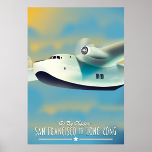 Poster San Francisco à Hong Kong en clipper