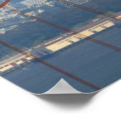 Poster San Francisco a vu par Golden Gate Bridge. (Coin)