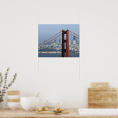 Poster San Francisco a vu par Golden Gate Bridge. (Cuisine)
