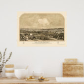 Poster San Francisco, CA Carte panoramique - 1851 (Cuisine)