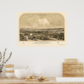 Poster San Francisco, CA Carte panoramique - 1851 (Cuisine)