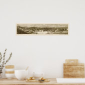 Poster San Francisco, CA Carte panoramique - 1856 (Cuisine)