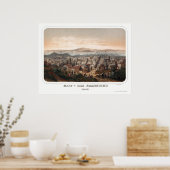 Poster San Francisco, CA Carte panoramique - 1860 (Cuisine)
