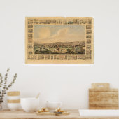 Poster San Francisco, CA. Carte panoramique 1860 (1162A) (Cuisine)