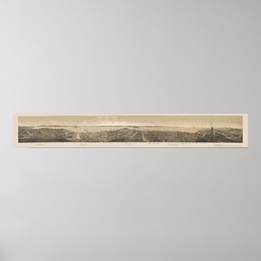 Poster San Francisco, CA Carte panoramique - 1862 (Devant)