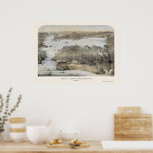 Poster San Francisco, CA Carte panoramique - 1868 (Cuisine)