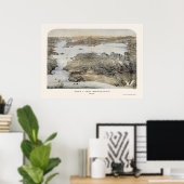 Poster San Francisco, CA Carte panoramique - 1868 (Bureau à domicile)