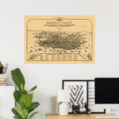 Poster San Francisco, CA Carte panoramique - 1875 (Bureau à domicile)