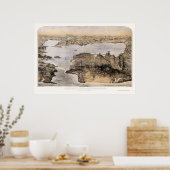 Poster San Francisco, CA Carte panoramique - 1876 (Cuisine)