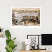 Poster San Francisco, CA Carte panoramique - 1876 (Bureau à domicile)