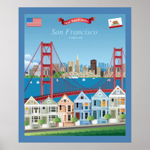 Poster San Francisco, CA la ville par la baie