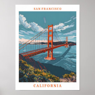 Poster San Francisco California Elegant Vintage voyage