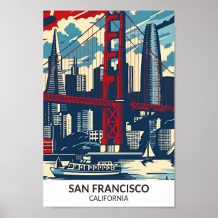 Poster San Francisco California Retro Artwork Travel