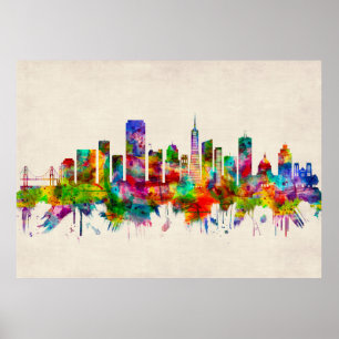 Poster San Francisco California Skyline