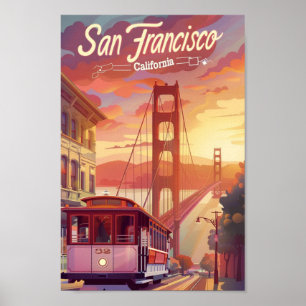 Poster San Francisco California USA Vintage voyage Place