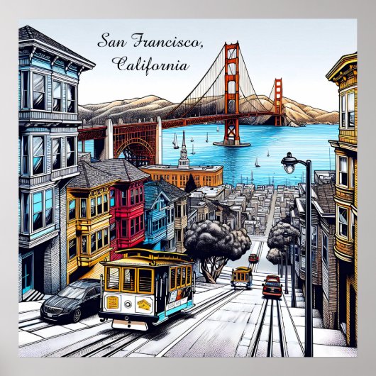 Poster San Francisco, Californie (Devant)