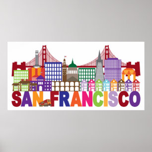 Poster San Francisco, Californie   Design de typographie