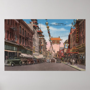 Poster San Francisco, CAView de rue principale de