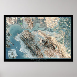 Poster San Francisco du nord, copie satellite de CA