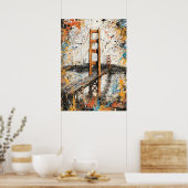 Poster San Francisco Golden Gate Abstract Drip Painting (Cuisine)