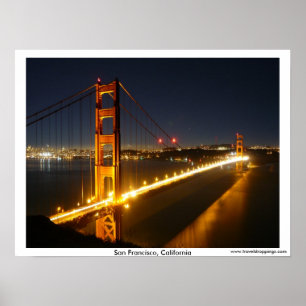 Poster San Francisco Golden Gate Bridge à la nuit